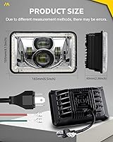 Vista 5 de MAYELLO 4x6 LED Headlights DOT Approved Hi/Lo Sealed Beam with DRL Amber Turn Signal Light Replacement Assembly H4651 H4652 H4656 H4666 H6545