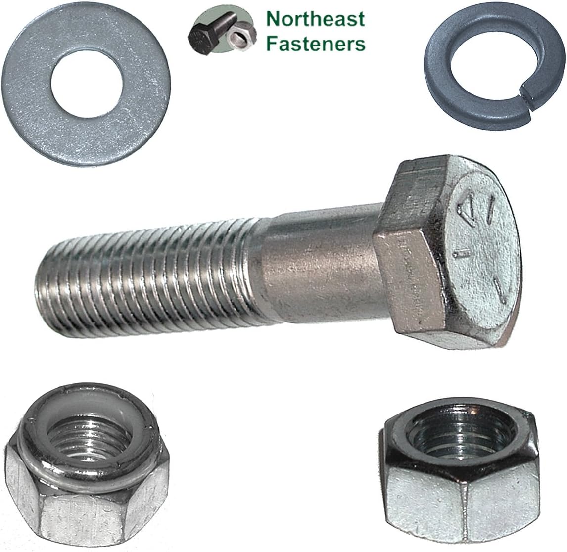 Hex Nut, Lock Washer, Cap Screw (Bolt), Lock Nut Assortment, Grade 5 Coarse (USS) Fasteners, Two 40 Hole Bins, 3105 Pieces Plus 20 Pounds of Flat Washers