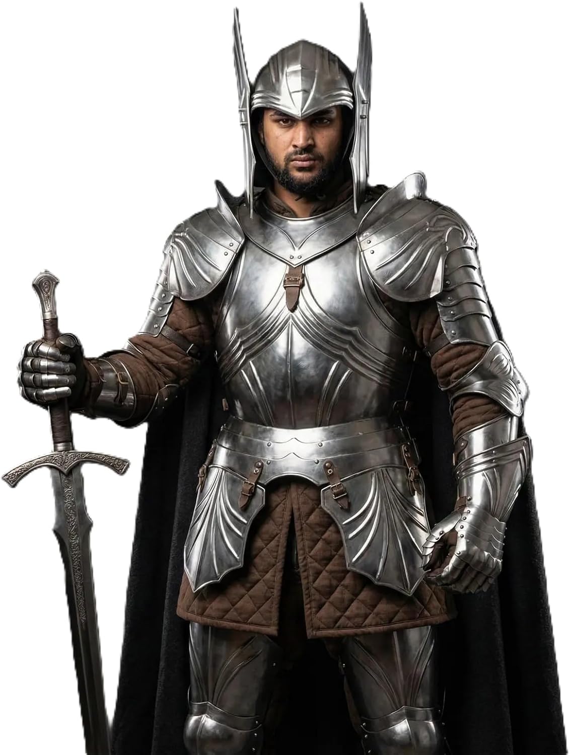 Medieval Winged Knight Full Body Armor Suit | Wearable Fantasy Costume | 18-Gauge Steel Warrior" Armor with Winged Helmet Perfect for LARP, Reenactment, Cosplay, & Collectors Historical Costume