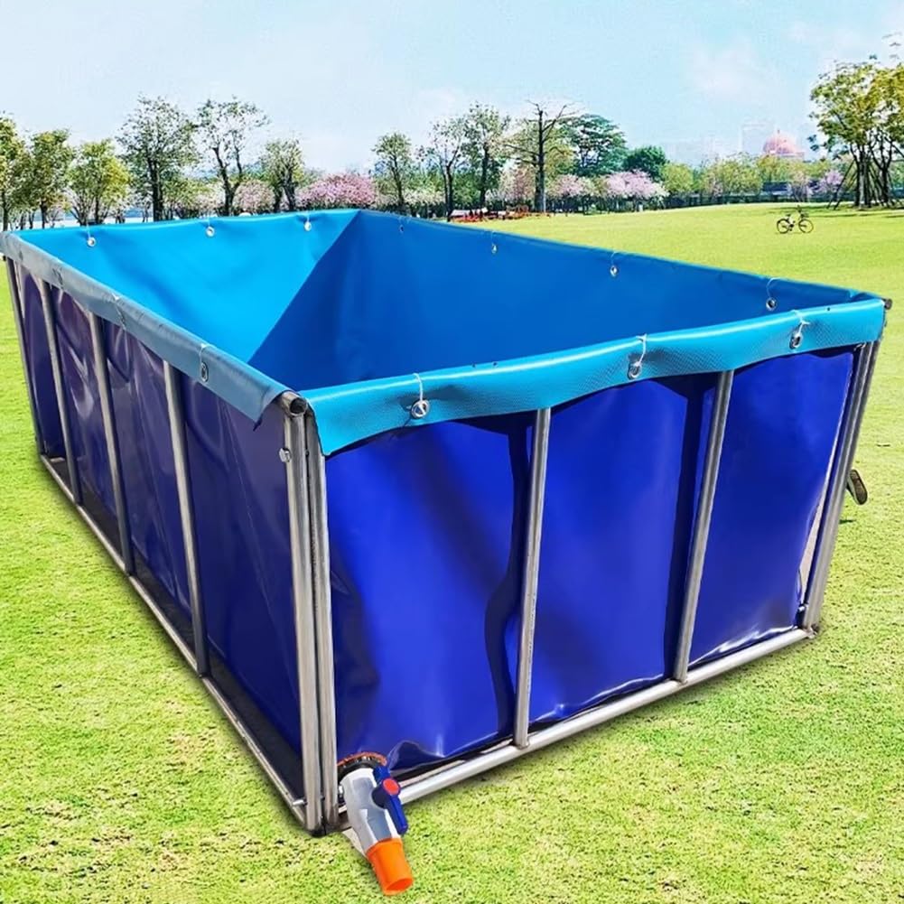 Aquarium aquaculture avec cadre en toile pour carpes koï, aquarium autoportant pliable pour l'intérieur et l'extérieur, idéal pour la pisciculture et l'aquaculture