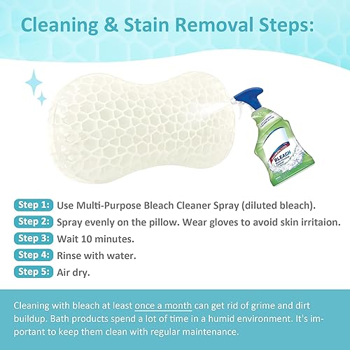 Miniatura 6 de Sunlit Bath Jello - Mini almohadas de baño de gel, almohada lumbar para bañera, almohada de apoyo para la espalda, almohada de gel con ventosas