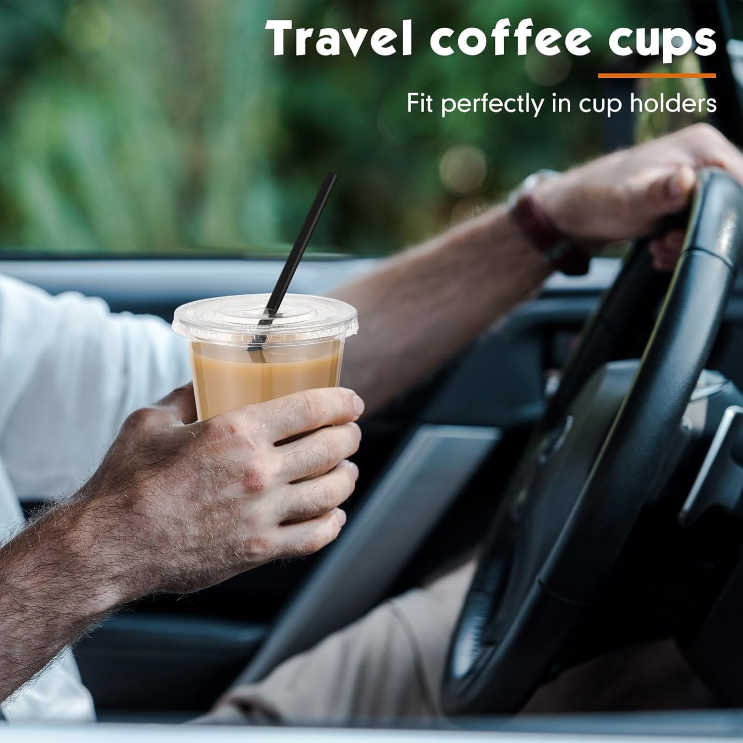 50 Set 10 oz Clear Plastic Cups with Lids and Straws, Pet Disposable Iced Coffee Cups for Drinking Cold Beverage Juice Parfait Smoothie Milkshake Coffee Shops Party Supplies - Image 5