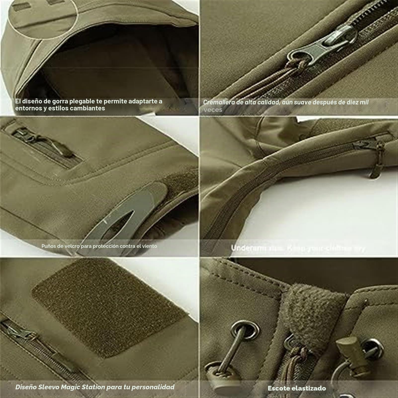 Conjunto de traje de combate impermeable del ejército, chaqueta táctica y pantalón, trajes militares softshell, uniforme de camuflaje, ideal para actividades al aire libre, verde, L