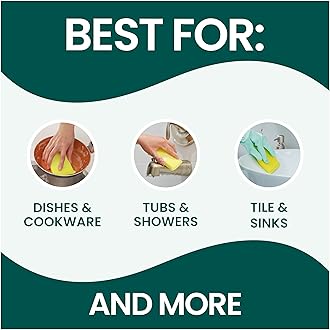 Scotch-Brite Dobie Pads, Dobie Sponge for All Purpose Cleaning of Kitchen, Bathroom, and Household, Non Scratch Dobie Cleaning Pads Safe for Non-Stick Cookware, 24 Dobie Pads