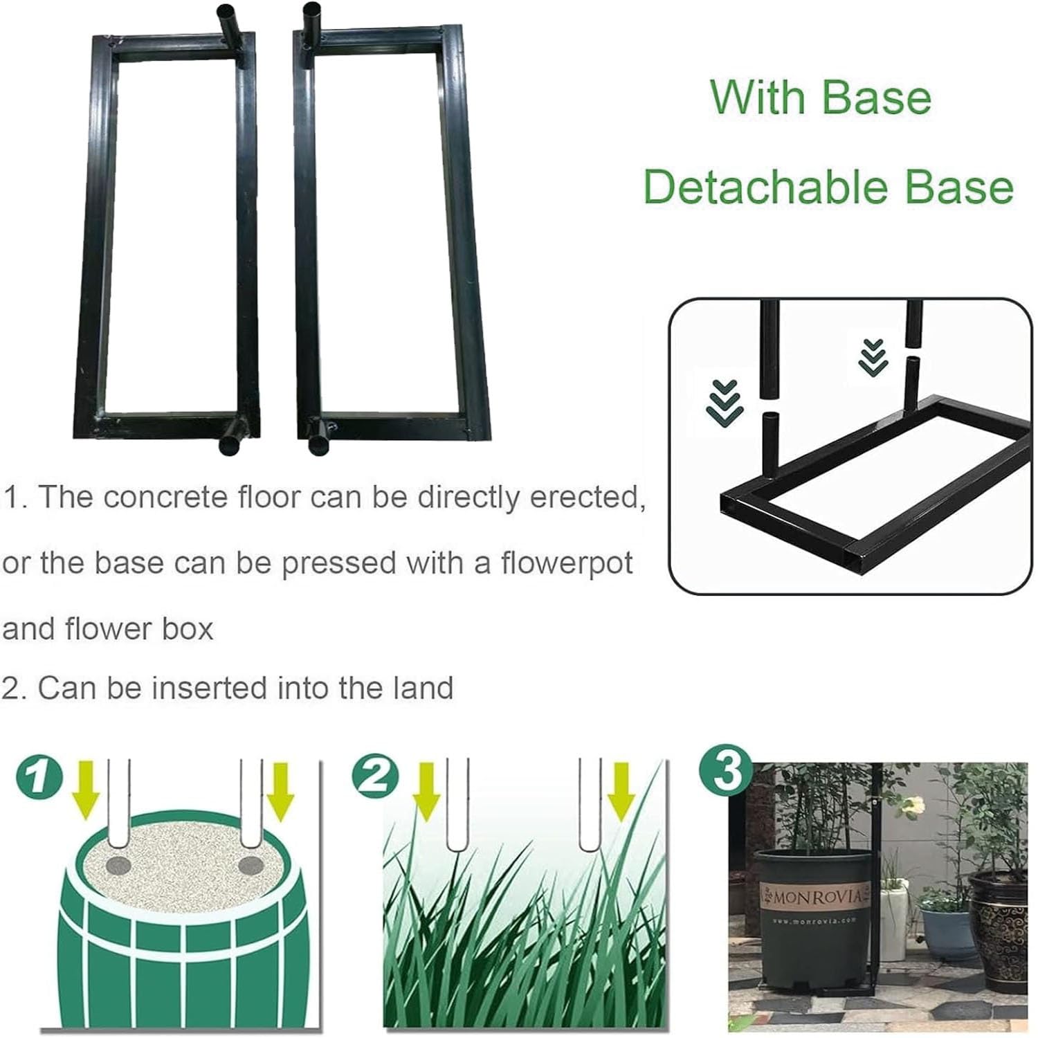 Arche de Jardin pour Plantes grimpantes Arceau à Rosiers métalli pergola Arche de Mariage pour Intérieur Extérieur Décoration de Fête de Mariag(White,300cm)
