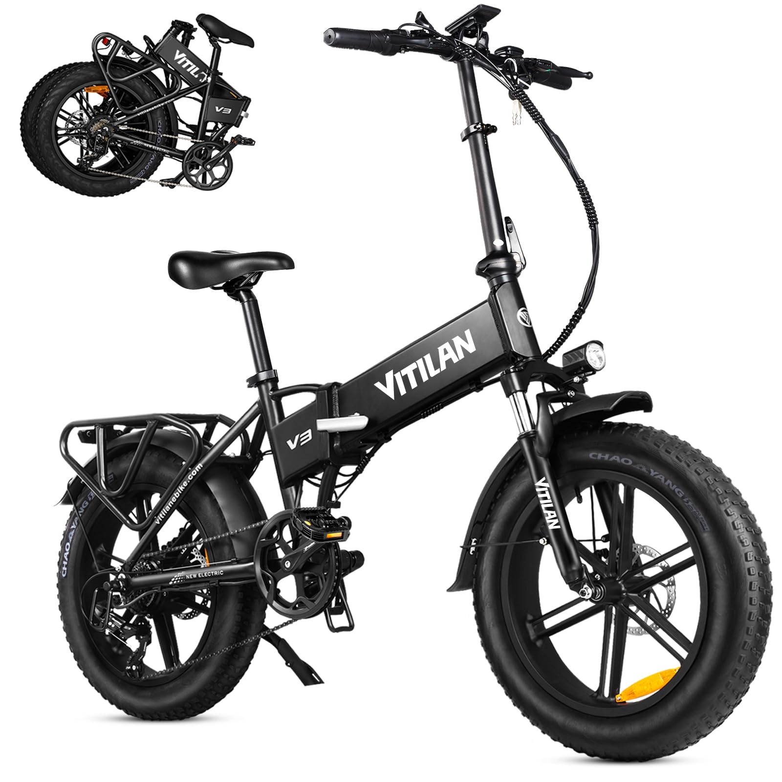 Bici Elettrica Pieghevole per Adulti, Motore Potente, 20"×4.0" Fat Tire, 48V Batteria, 7 Velocità, Autonomia 40-110km, Bicicletta Elettrica per Spostamenti urbani, Avventure All'aria Aperta