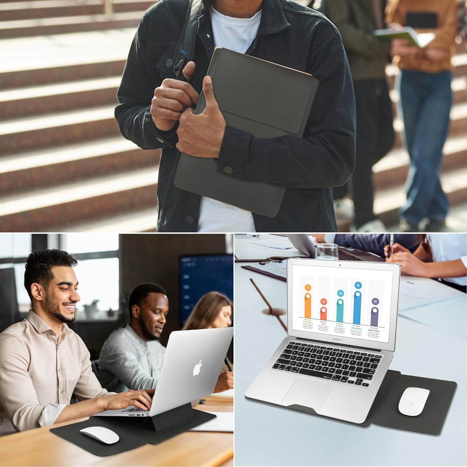 15.6" Laptop Sleeve-Compatible with MacBook Pro 16/15.4'' MacBook Pro 15, Mac Air 15 - Waterproof Soft 15 16 inch pc case for HP, Dell, 15 inch Laptop Sleeve case,Grey - Image 7