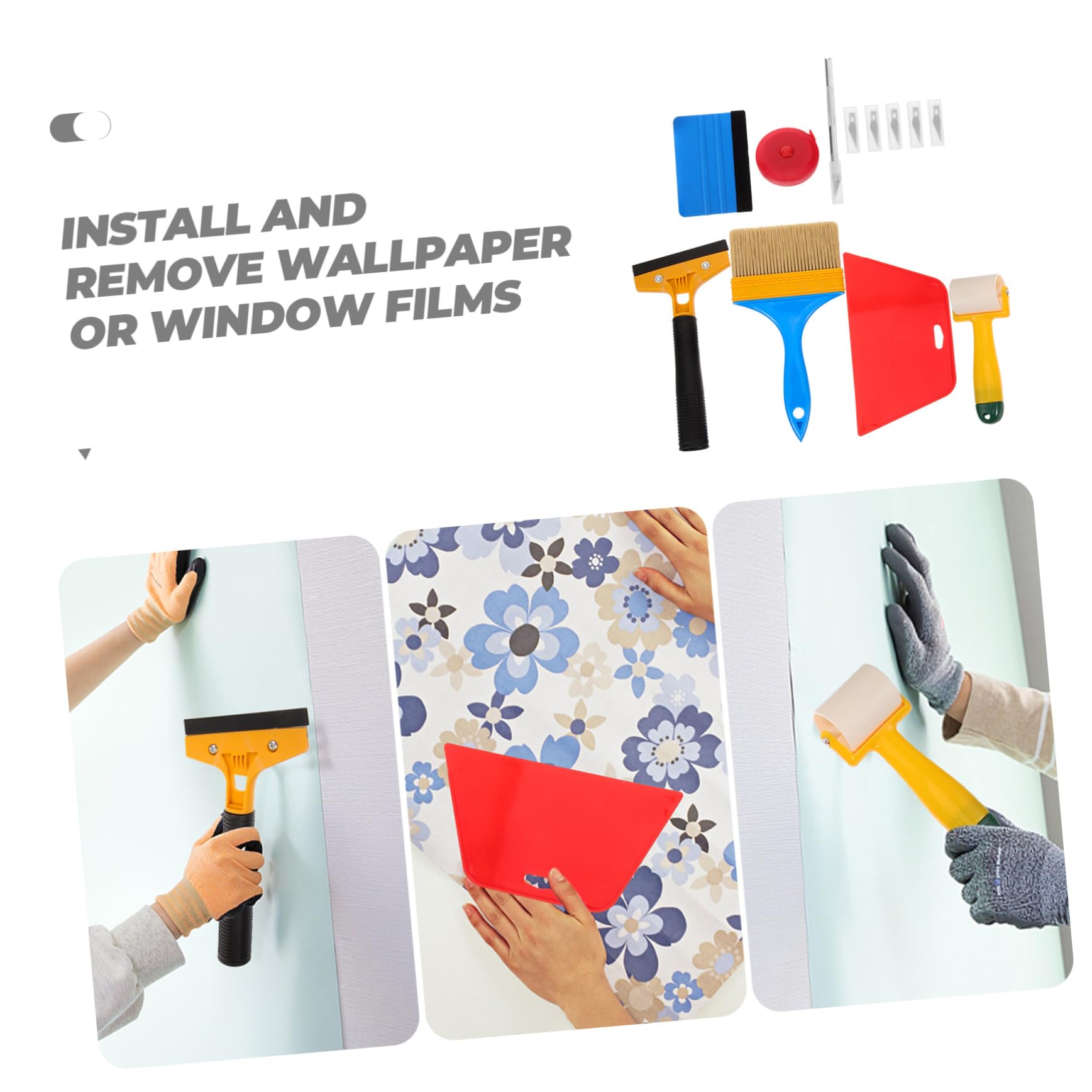 3 Ensembles Kit Outils De Tapisserie Outils De Pour Peint Avec Raclette Pour Application Facile Retrait Du Decoratif 12 Pièces * 3