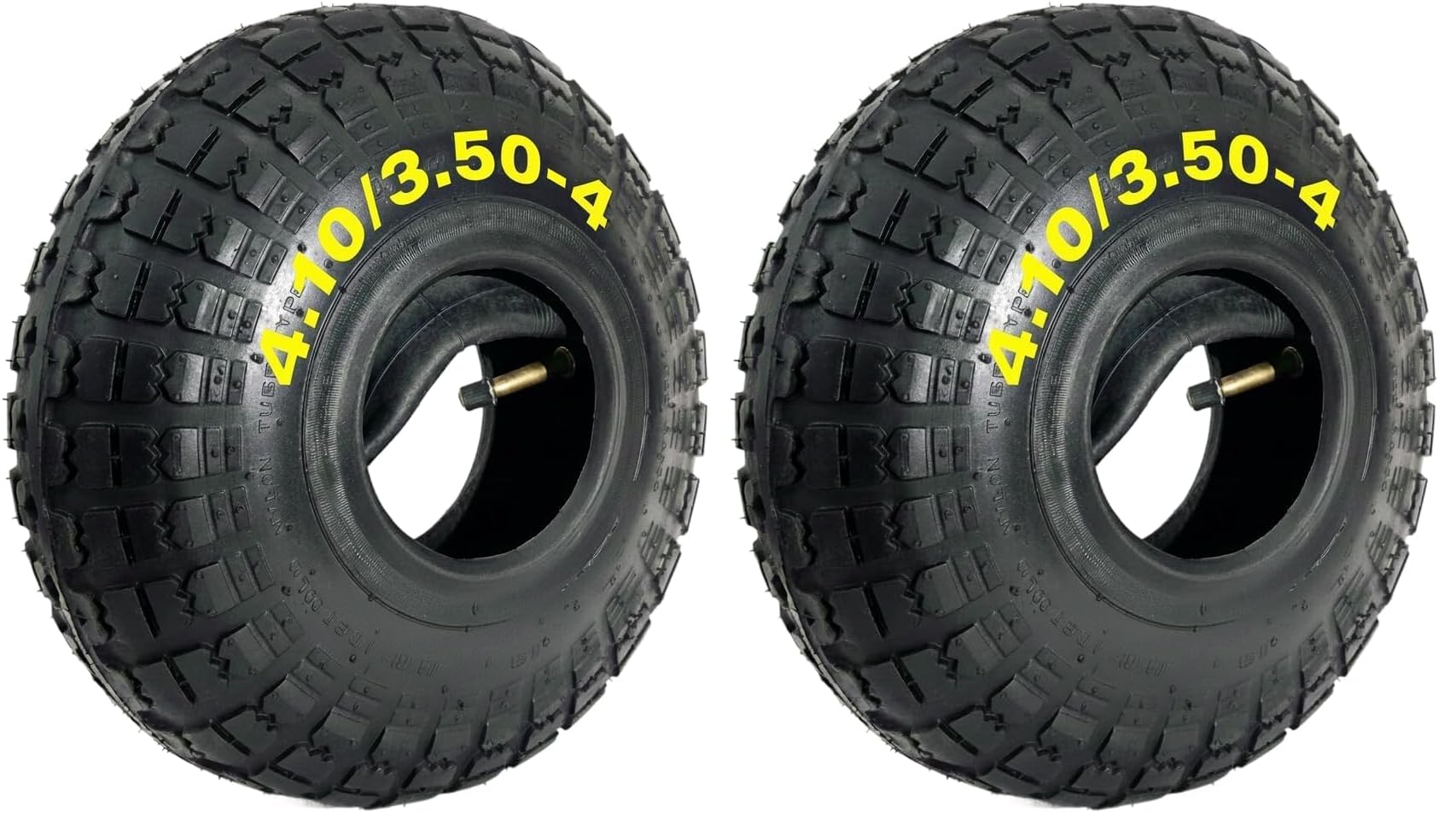 Potreba 4.10/3.50-4 Tire & Tube Set – 10" Pneumatic Wheel, 4" Rim (Pack of 2)