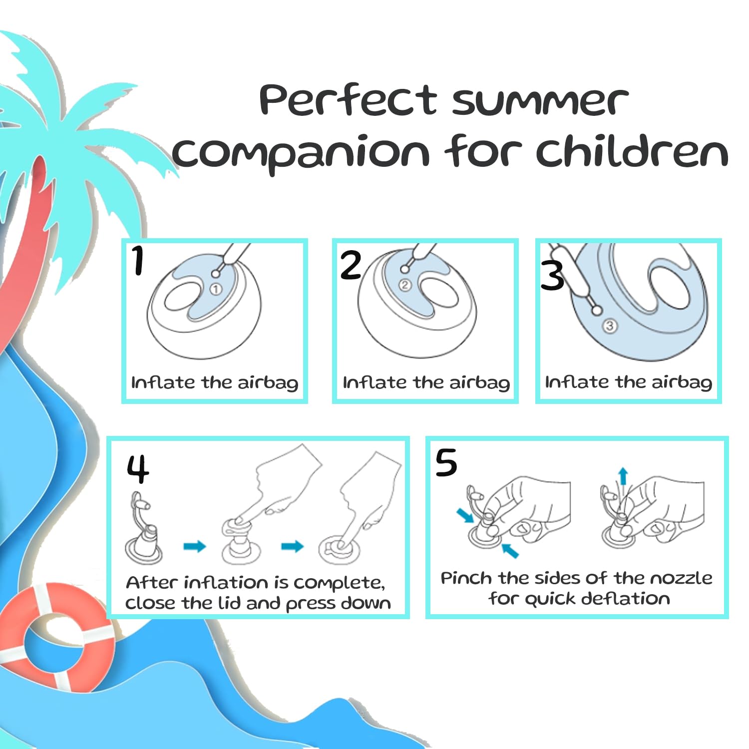 Braccioli Bambini 3-6 anni,Braccioli con 3 Airbag Indipendenti,Gonfiabile per Bambini con Stampa adatti a Bambini da 3 a 6 Anni Aiuto per il Nuoto | 10-30kg Dispositivo per Principianti
