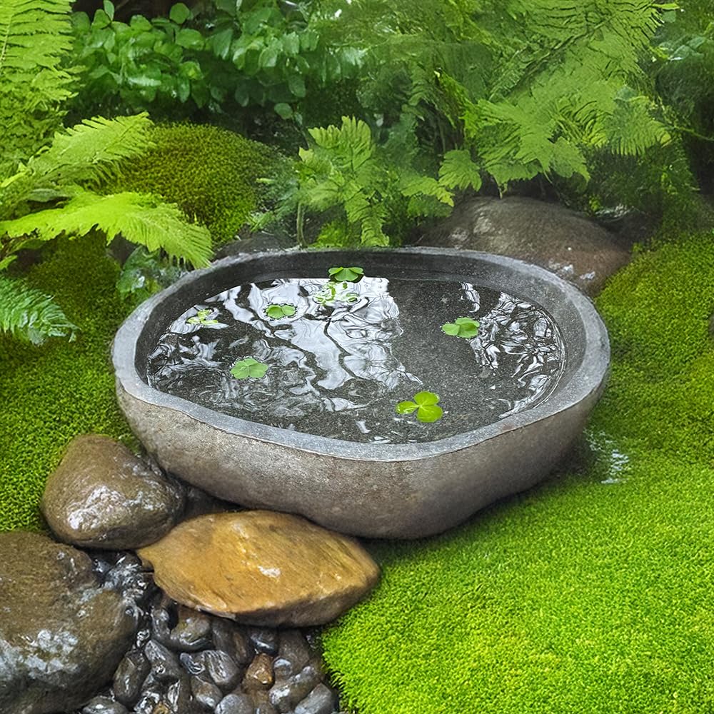 Amazon.co.jp: 水鉢 石 つくばい 手水鉢 和風 庭 庭園 蹲 坪庭 和