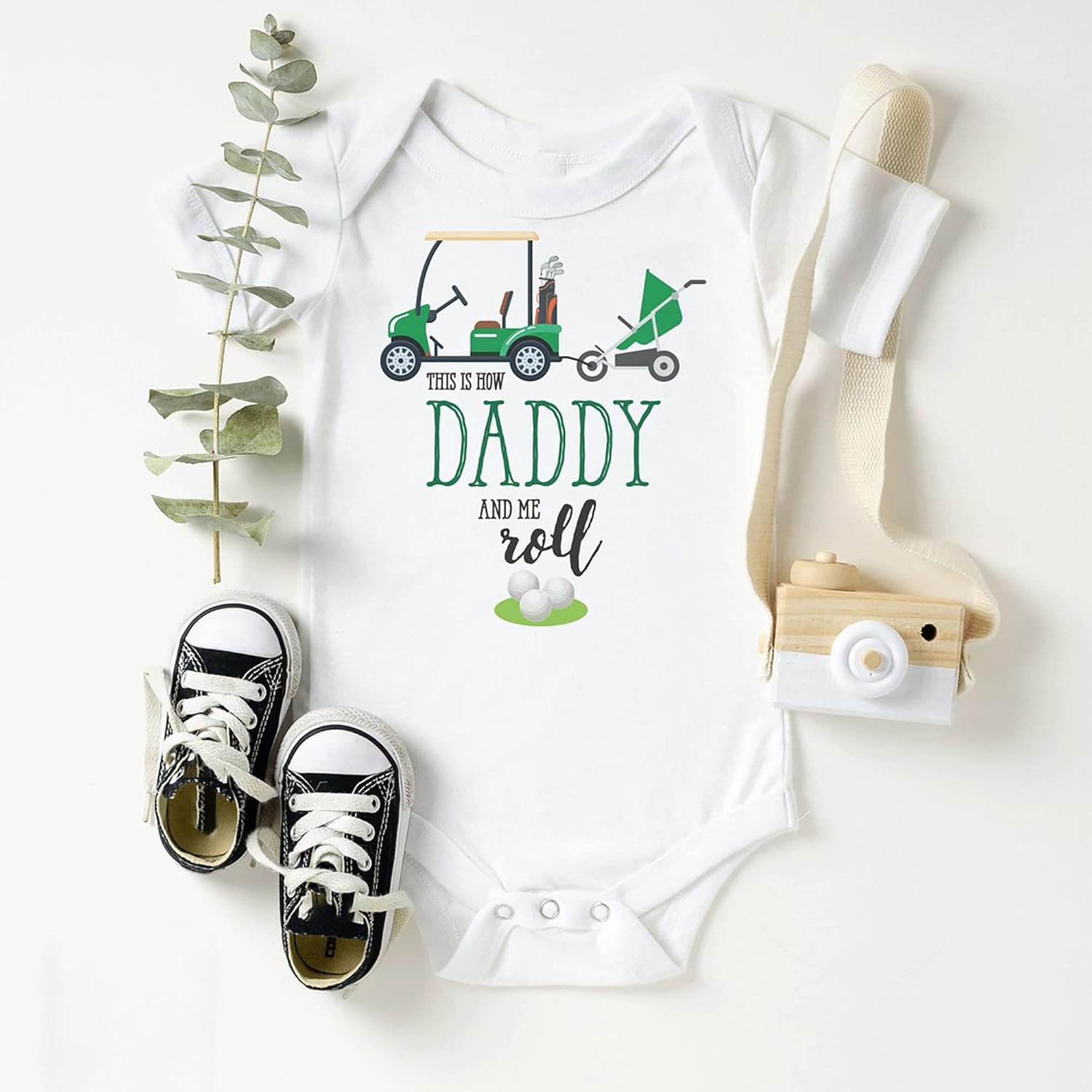 This Is How Daddy And Me Roll Onesie, Golf Baby Boy Onesie