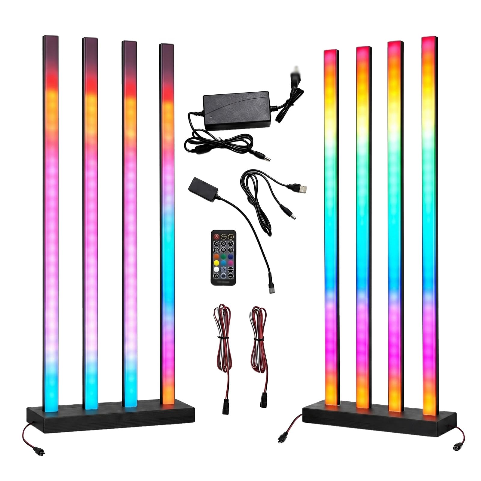 Synchronizowane głosem oświetlenie muzyczne, oświetlenie rytmiczne RGB z pilotem, 21 trybów muzycznych i 65 trybów świecenia, regulacja koloru/jasności/prędkości