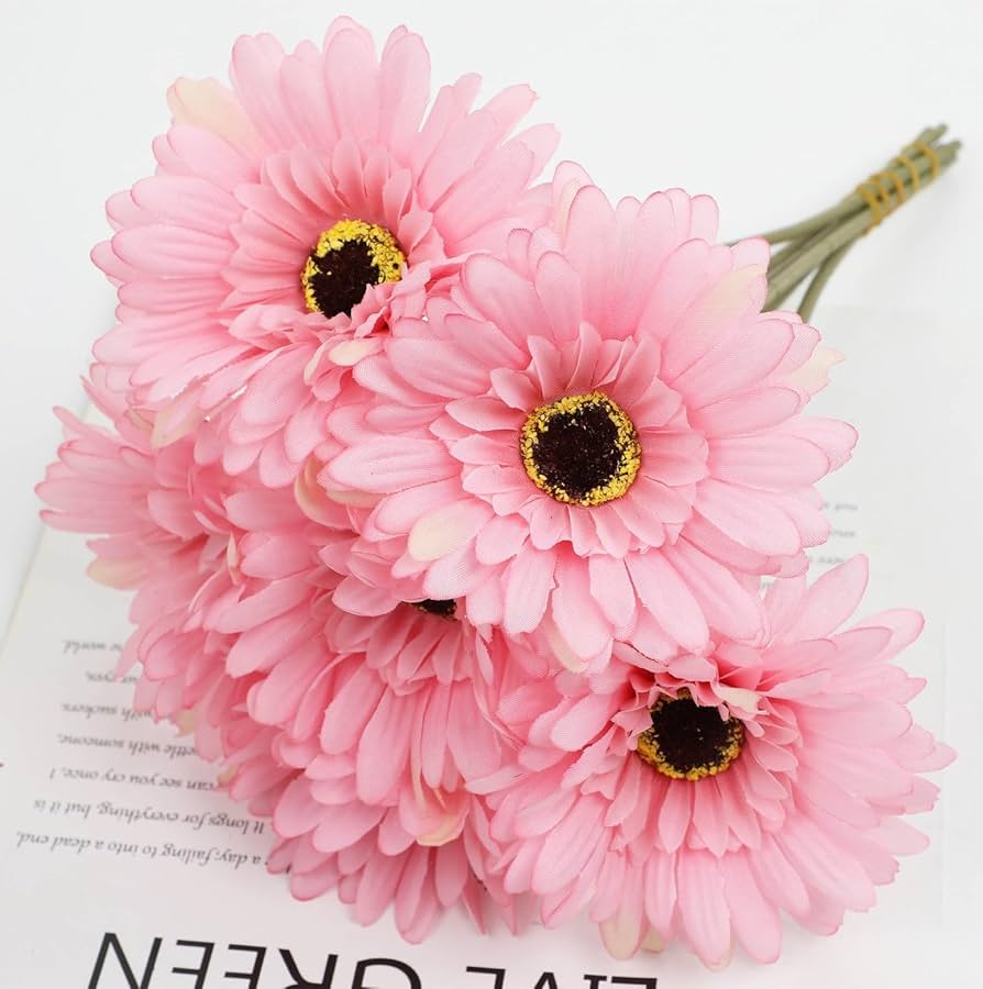 ガーベラ　6本セット Amazon｜DIFEIUKI ガーベラ 造花 6本入 フェイクブーケ フェイク