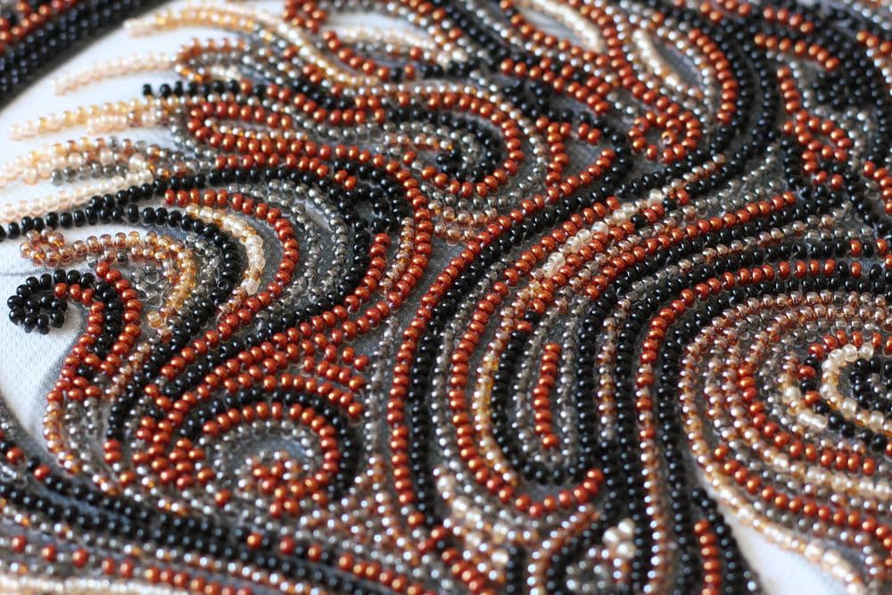 Wizardi Bead Embroidery Kit - Black Pegasus. Colorful Beads, Beading Needles. DIY Kit. Embroidery for Beginners. Home Decor. AB-809 Abris Art