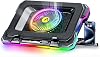 ChillCore RGB Gaming Laptop Cooling Pad with 5.5 Inch Turbo Fan, Rapid Cooling for 15.6-19.3 Inch Laptops, Variable Speed Control, 7 Height Adjustment, K1 5V RGB