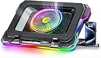 ChillCore K1 RGB Gaming Laptop Cooling Pad: 5.5" Turbo Fan, 2200 RPM Cooling, 8 Heights for 15.6-19.3" Laptops