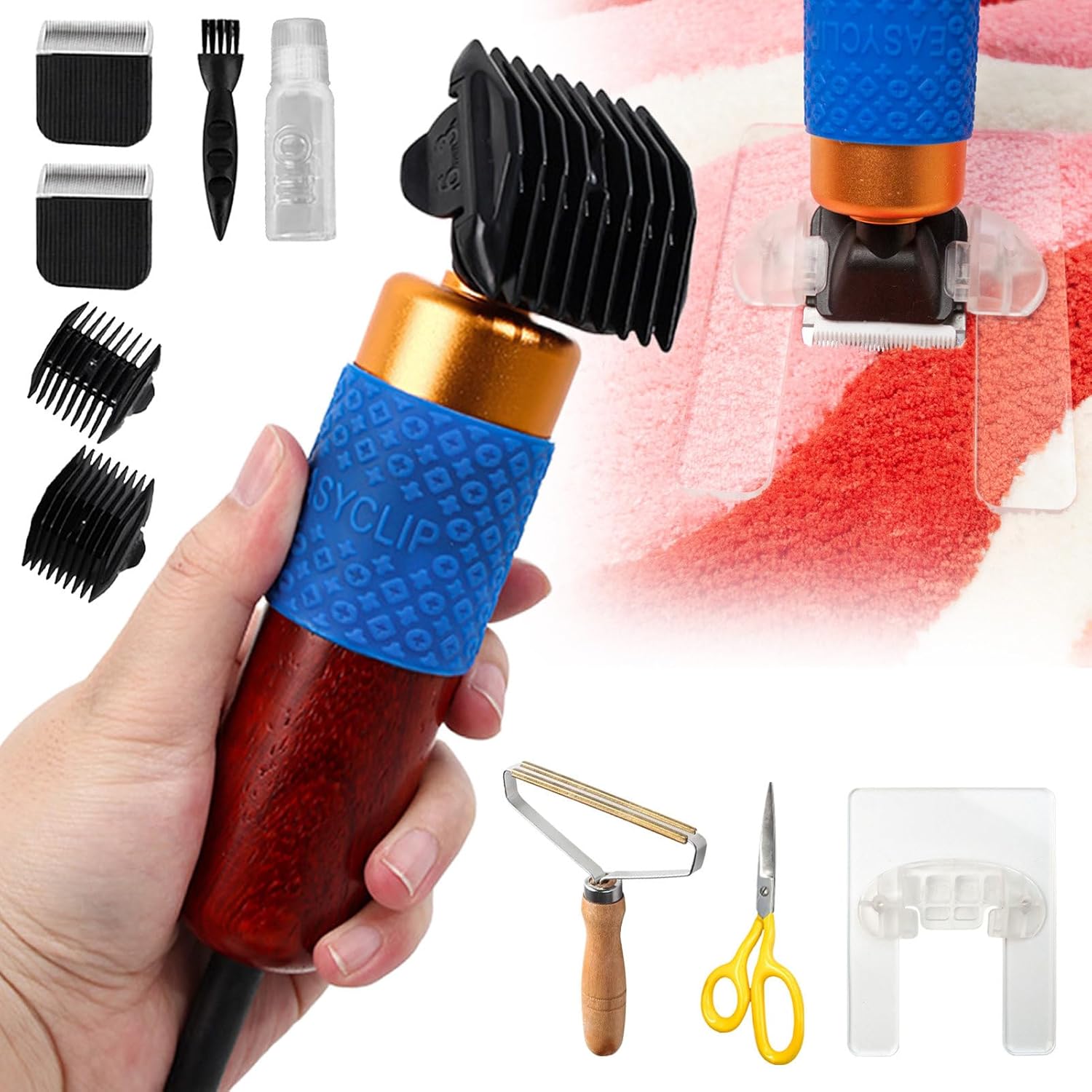 200W タフティングトリマーカーペットクリッパーキット - DIYラグ＆クラフト用、タフティングカービングツール、トリミングはさみ
