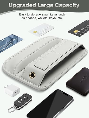 Miniatura 8 de Organizador de cuero de alta calidad para asiento de automóvil, accesorio interior de ajuste universal, organizador de consola central de automóvil