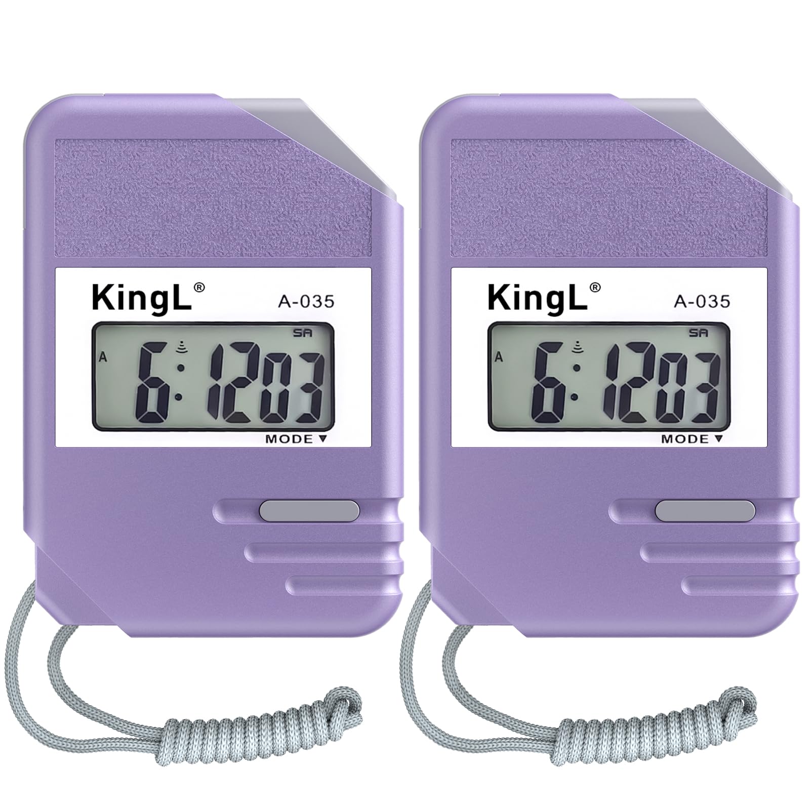 2 Pack Digital Stopwatch Timer with Large Display,Lap Split Mode, Waterproof Handheld Timer for Coaches, Teachers, Kids, Running, Swimming, Training(Purple-2 Pack)