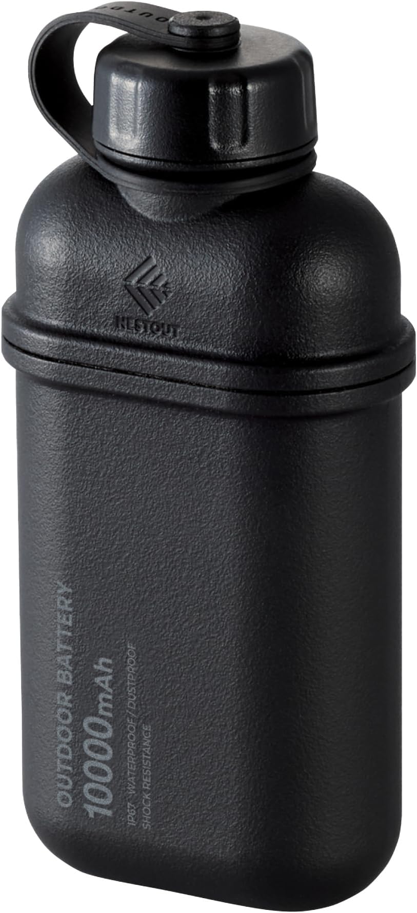 NESTOUT Portable Charger, 10000mAh Outdoor Battery Power Bank, 20W USB-C Fast Charging PD, Waterproof IP67, Durable Shockproof, Battery Pack for Smartphone Tablet Hiking Travel Camping - Black