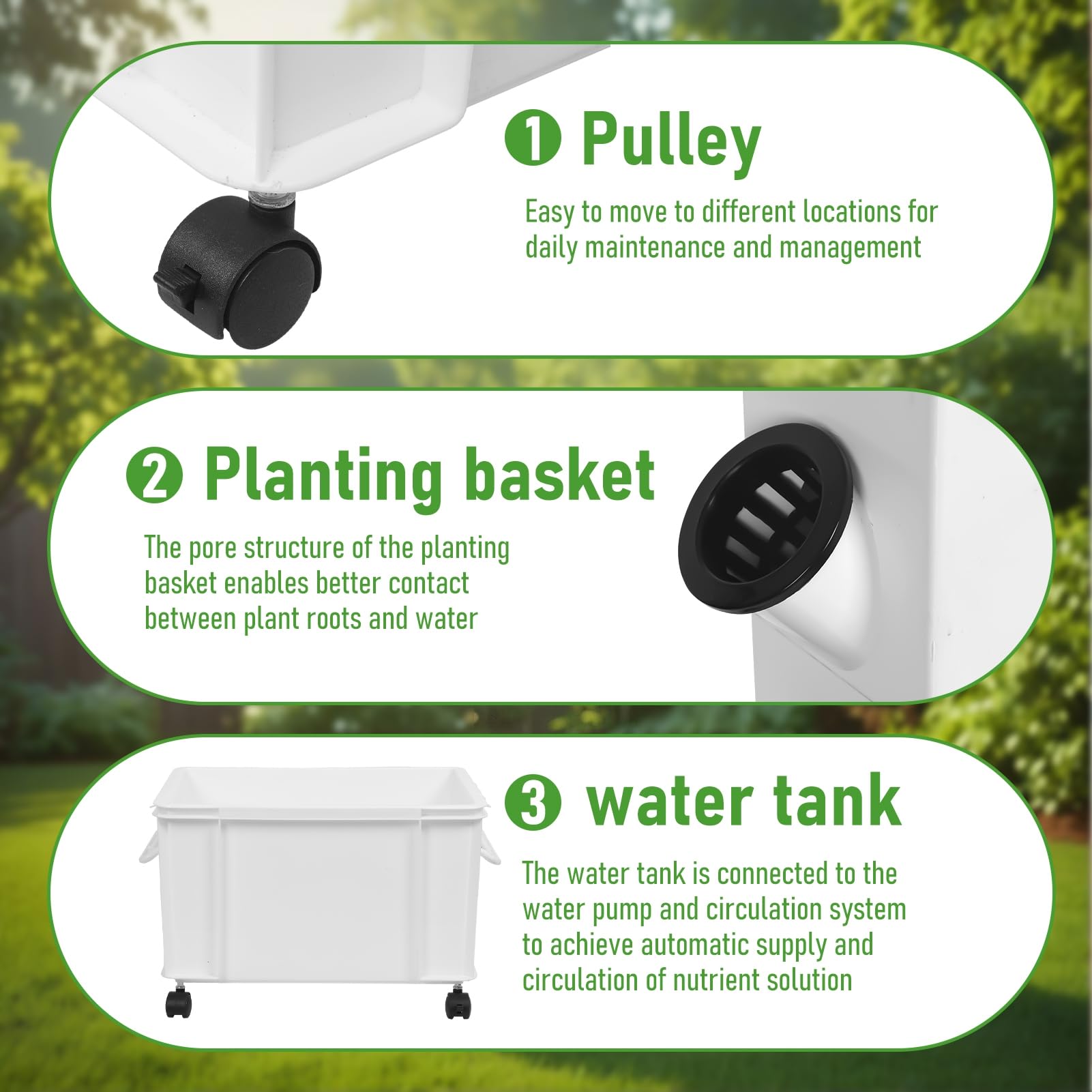 hatleues Système de culture hydroponique à 5 niveaux – Tour de plantation verticale pour 20 plantes avec pompe à auto-arrosage et roues, kit de plantation d'herbes aromatiques d'intérieur pour légumes