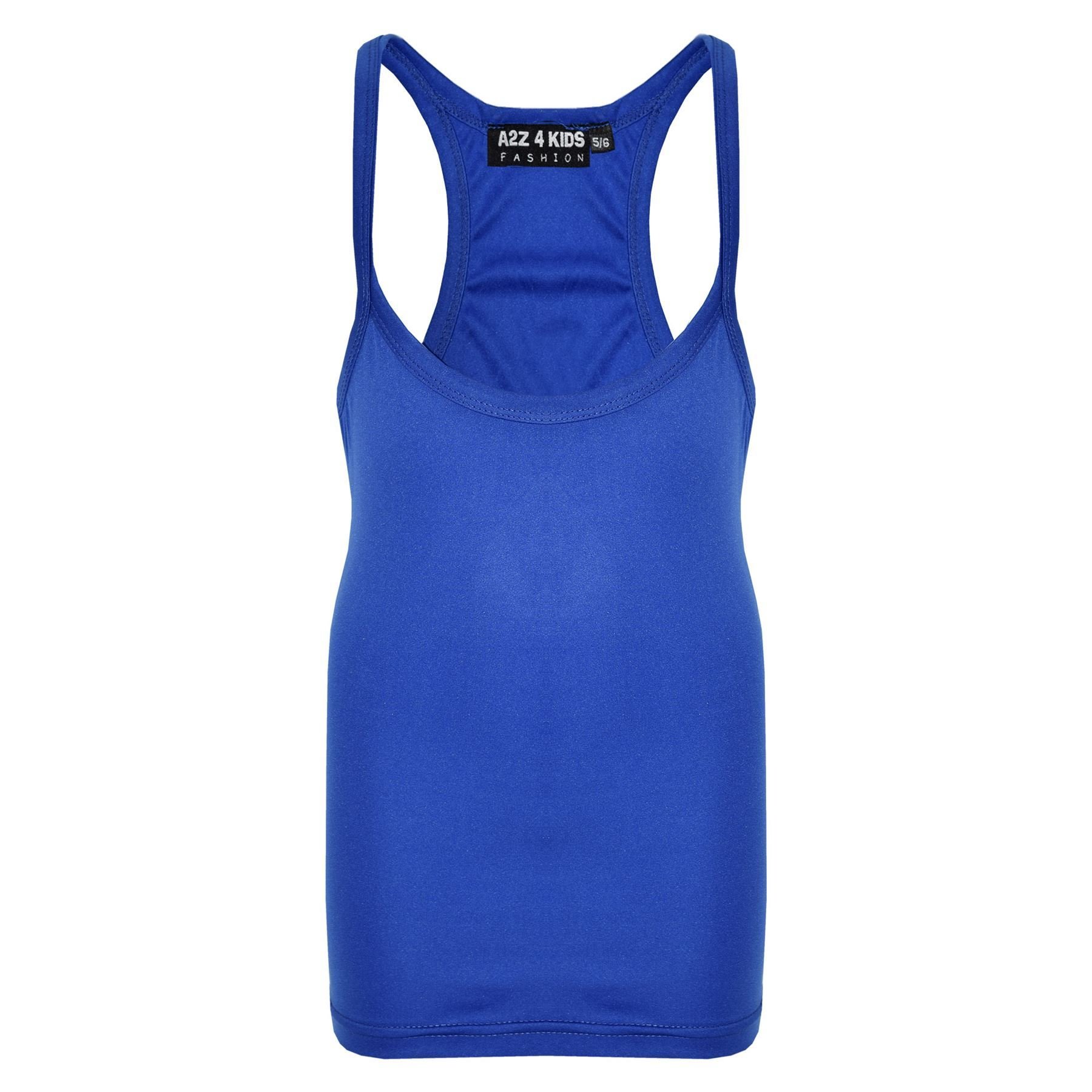 Kids Girls Childrens Vest Top - Racer Vest Royal 5-6