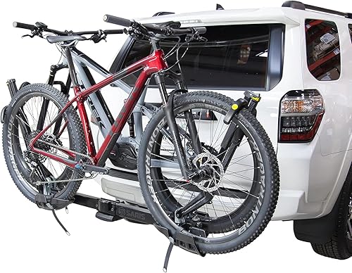 Miniatura 7 de Saris SuperClamp EX - Soporte de enganche para 2 bicicletas, plataforma ligera para automóvil, SUV, camión, diseño inclinable, sujeción segura de la