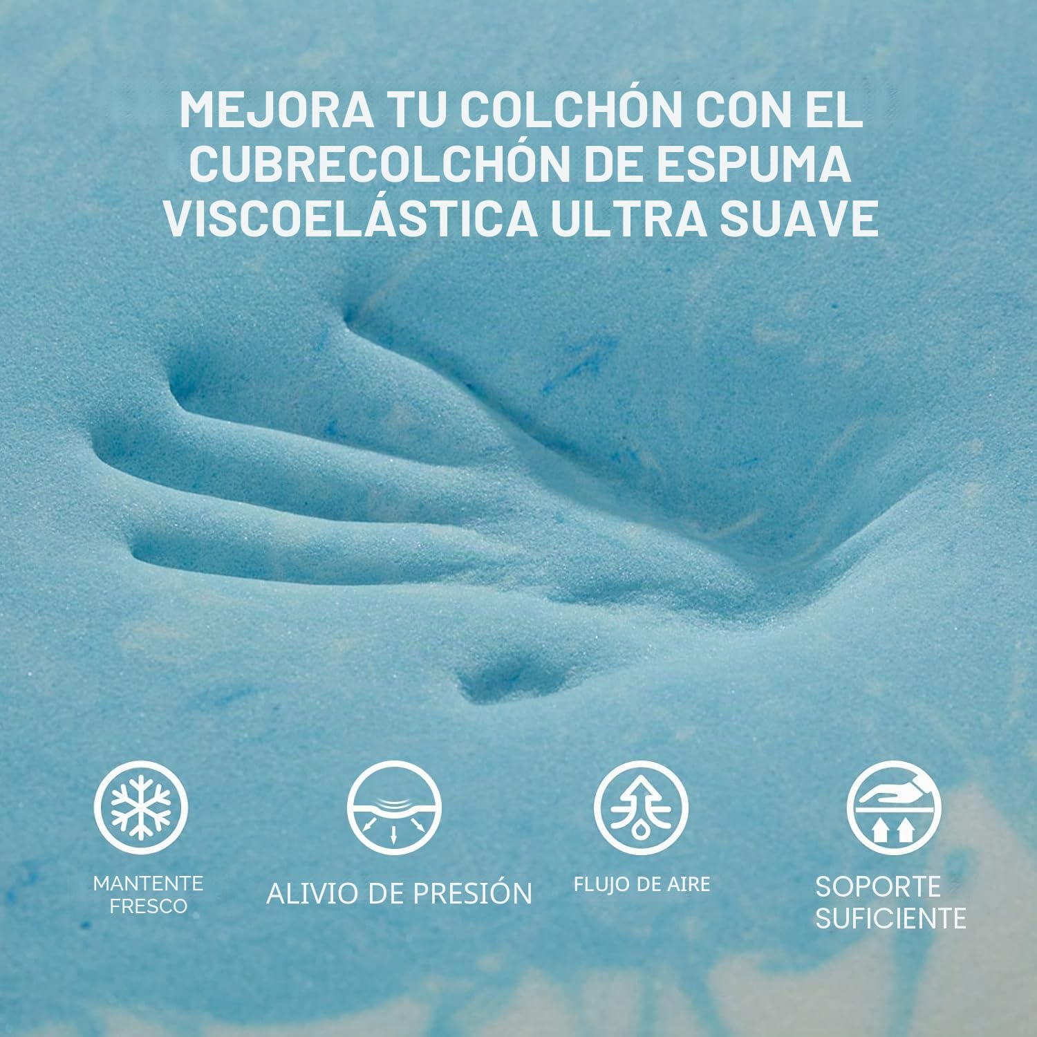 SINWEEK Cubrecolchón de Espuma viscoelástica de 5 Zonas de 5 Zonas, Alivia la presión, Suave, Certificado CertiPUR-US, tamaño Individual