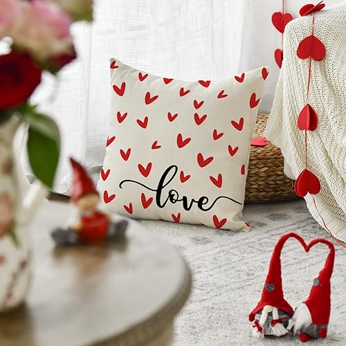 Miniatura 10 de AVOIN colorlife Funda de almohada roja para el día de San Valentín 12 x 20 pulgadas decoración de aniversario y boda para el sofá