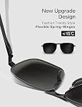 LUENX Lunettes de soleil polarisés Aviator rectangulaire pour hommes femmes carré en métal avec charnière de printemps - UV 400 Protection