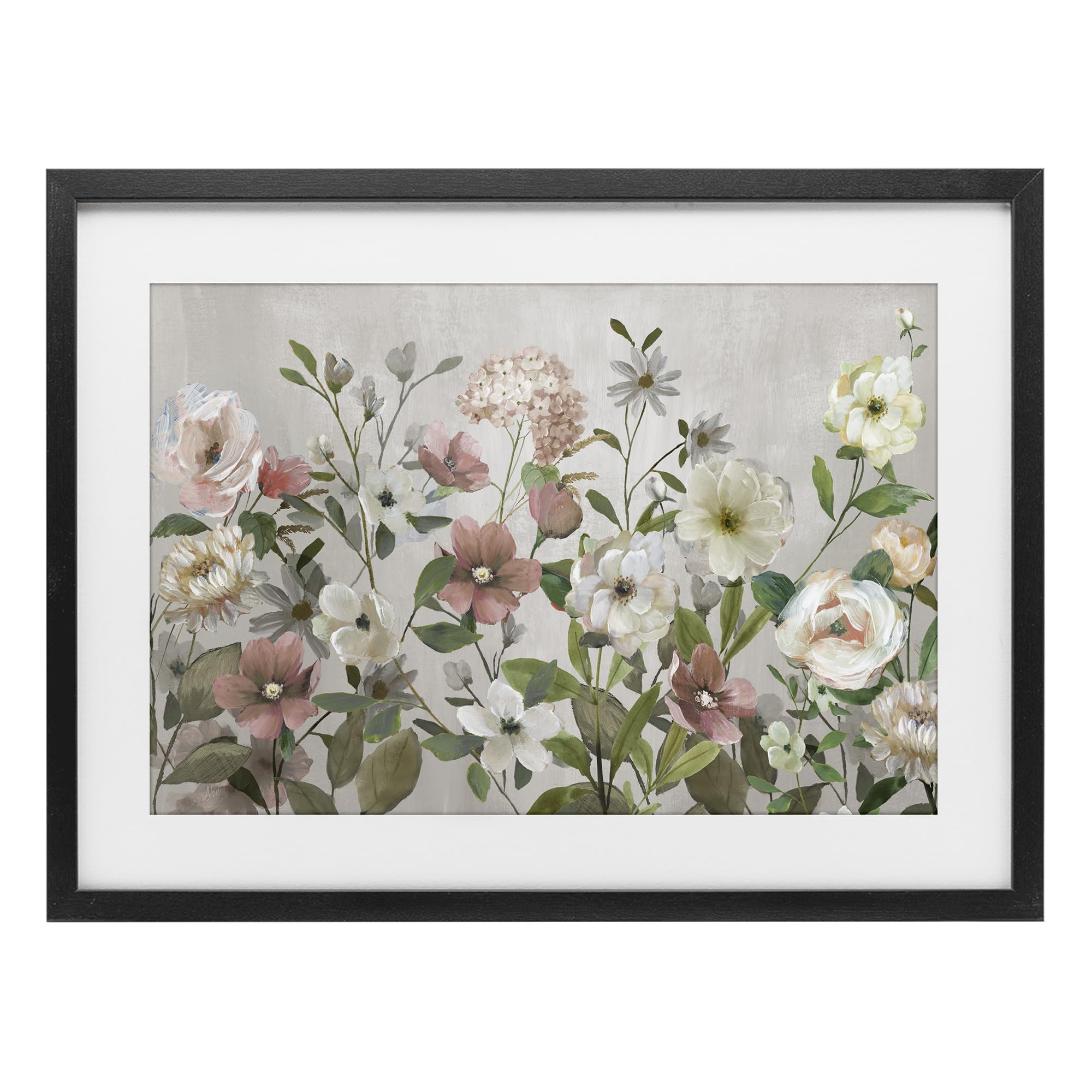 Garden Meadow Floral Arrangement, 17 x 23 Inch Framed Print Under Glass