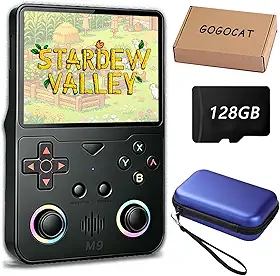 Console De Jogos Portátil Retrô M9,Mini Console De Videogame,Compatível Com Wi-Fi,Mais De 29 Emuladores, Sistema Akros 2.0 - Preto