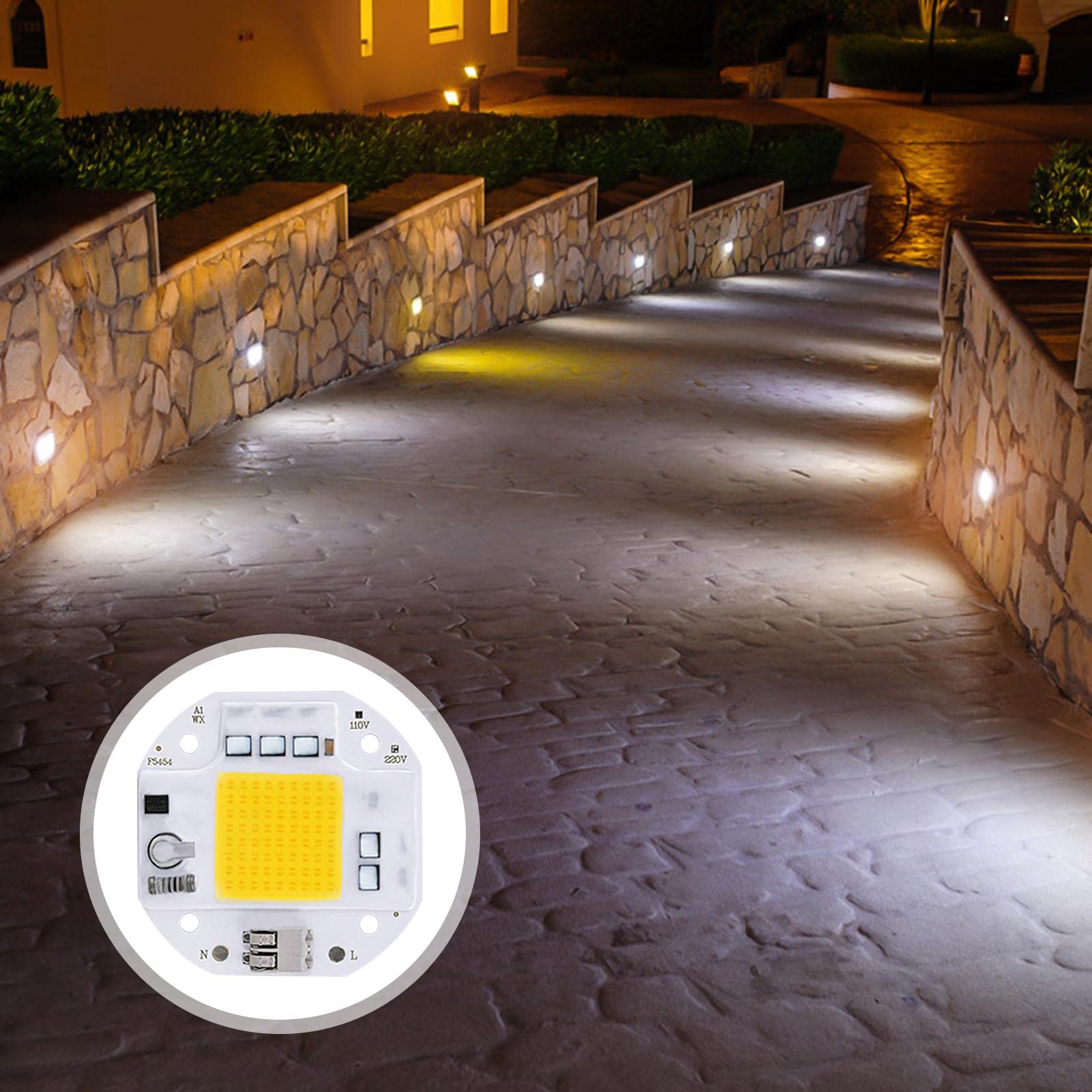 Chip LED ad Alta Potenza, 50W fonte di Luce di proiezione Durevole Luce Luminosa COB Integrata LED per Lampada a Pera Illuminazione Fai da Te 6000-6500k Bianco