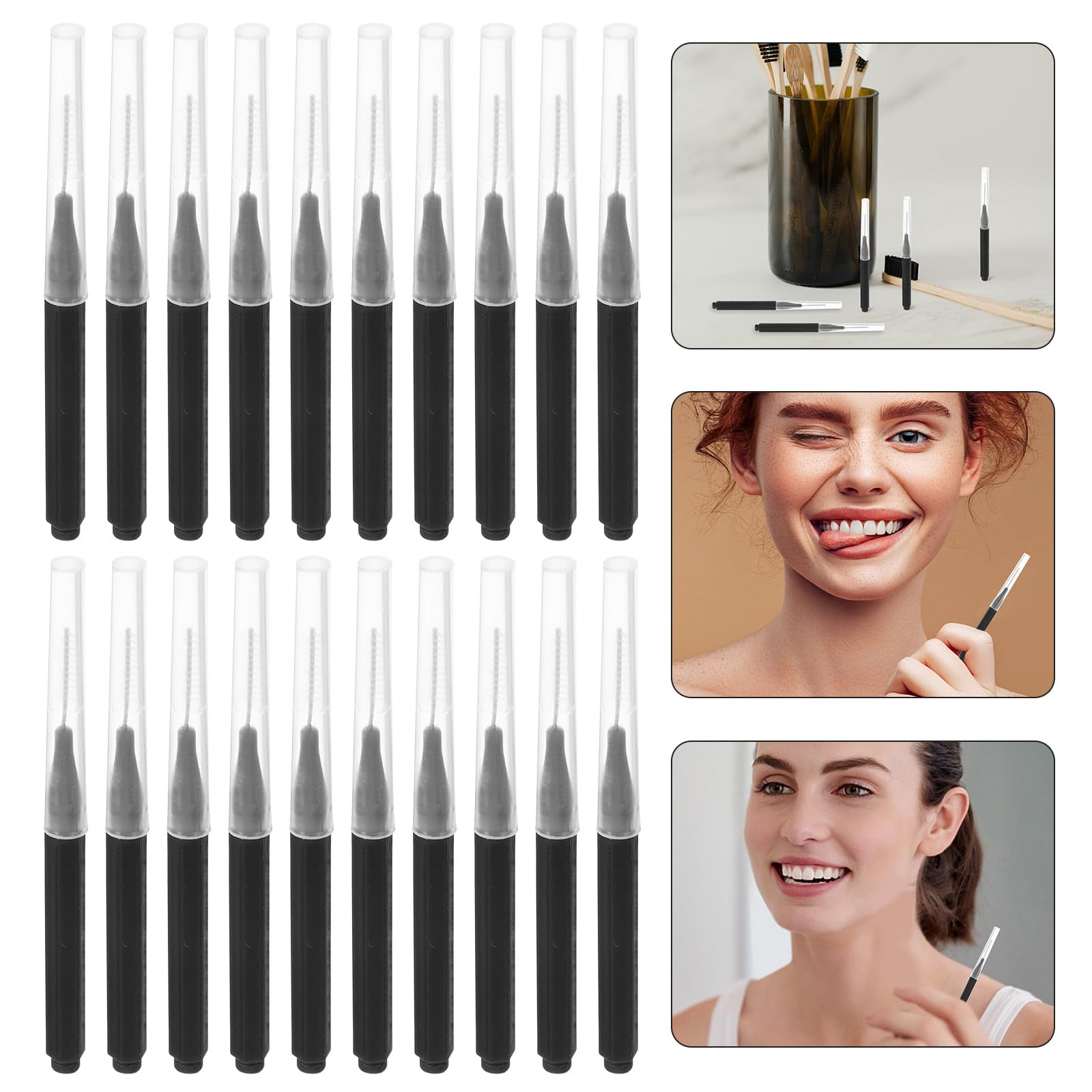 50 Brosses Interdentaires Nettoyeur Interdentaire Poils Fins Souples et Poignée Ergonomique Soin des Gencives