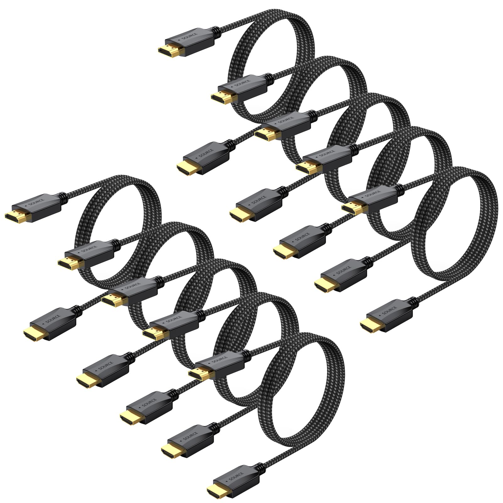Cavo HDMI 10 pezzi, 10 cavi HDMI 4K ad alta velocità HDMI 2.0 da maschio a maschio con Ethernet, 4K a 60Hz HDR 3D ARC e CL3 nominale | per laptop, monitor, PS5, PS4, Xbox One, Fire TV e altro ancora