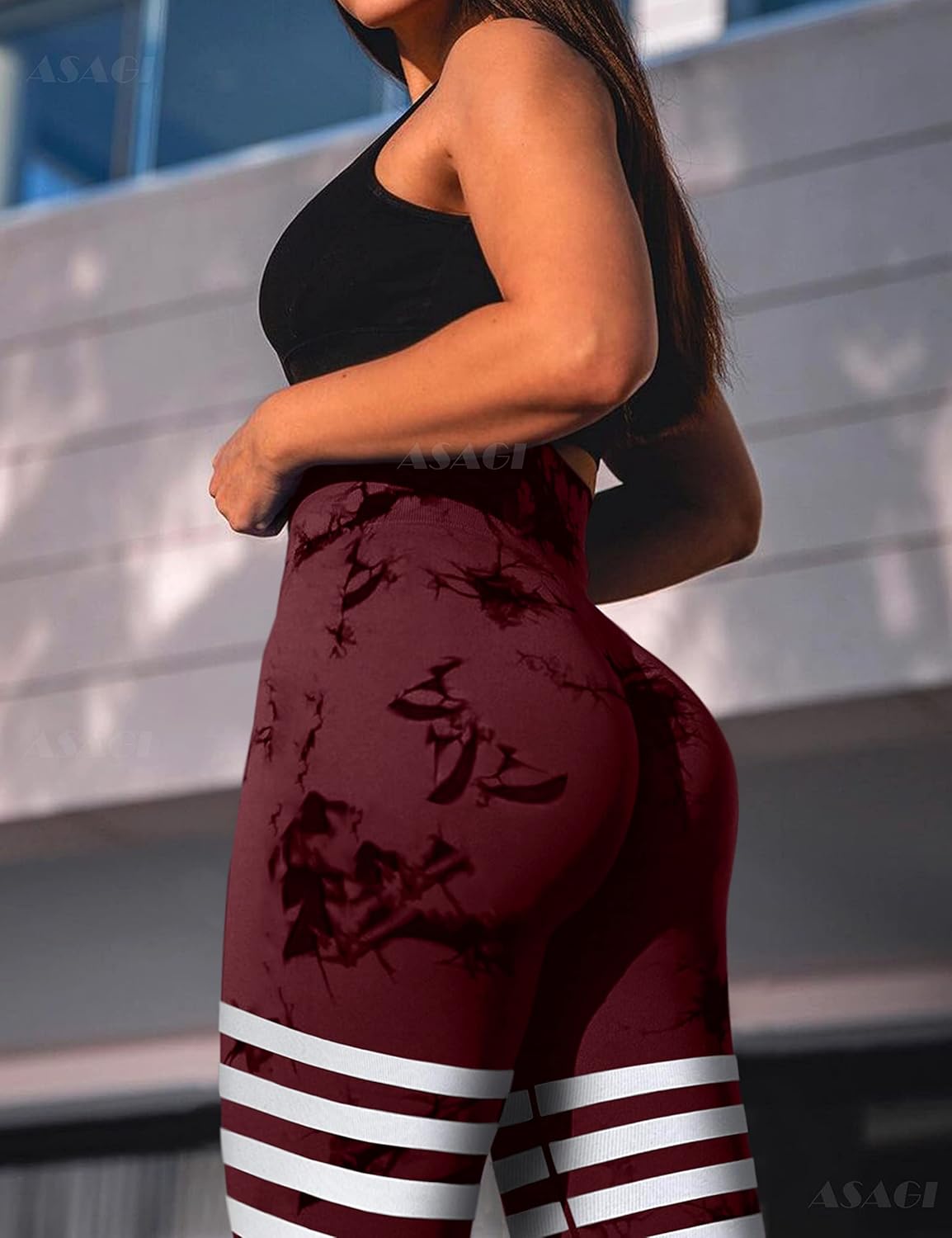 ASAGI Scrunch Butt Lifting Workout Leggings for Women High Waist Yoga Pants Amplify Gym Seamless Booty Tights - Image 5