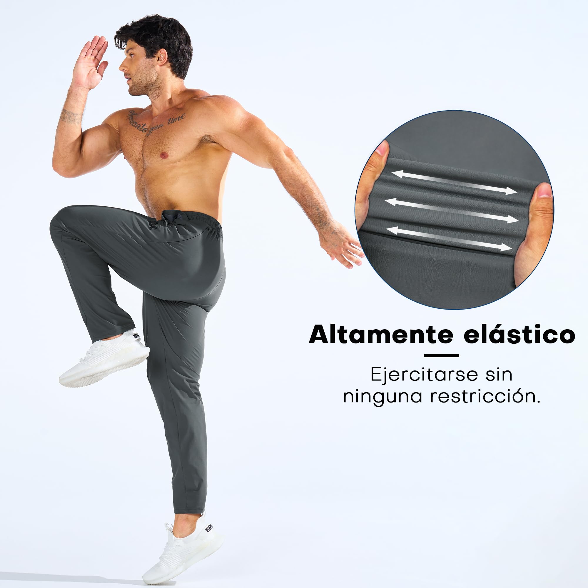 ZENWILL LightArmor Pantalones Deportivos Running Hombre Jogger Cremallera Bolsillo