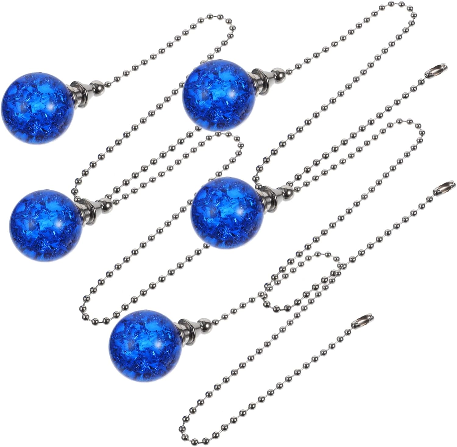 DOITOOL 20pcs Fan Beaded Pull Chain Extension Light Pull Chain Crack Design for Ceiling Fans Lamps Easy to Install Vintage Style Home Decor