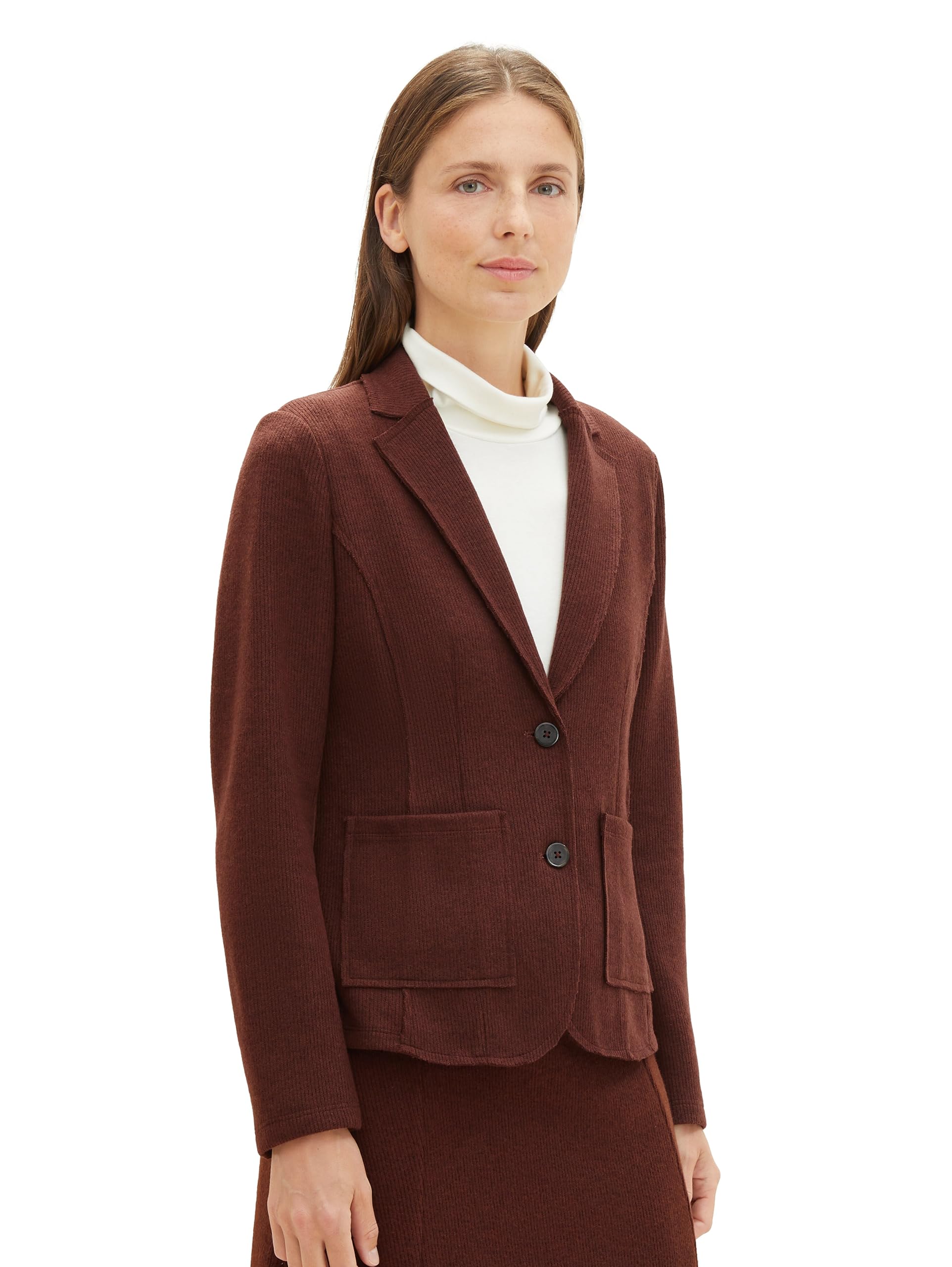 TOM TAILOR Women's Blazer, 32404 Raisin Melange, 12