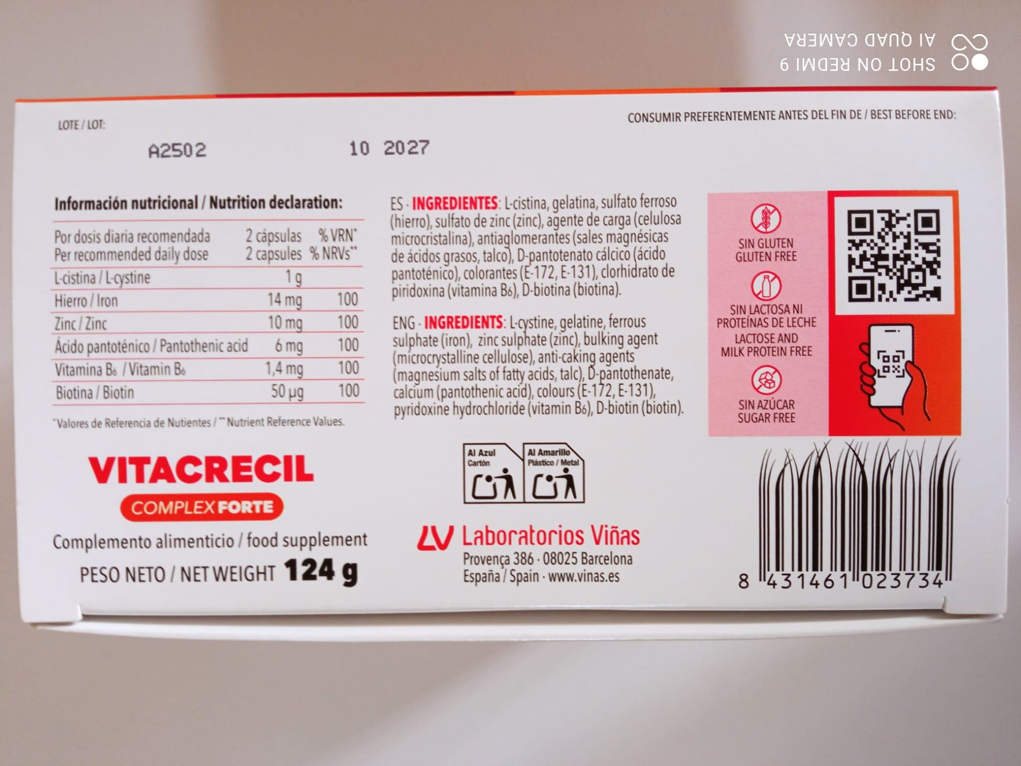 Vitacrecil zapobiegający wypadaniu 180 kapsułek + BEZPŁATNY szampon 200 ml