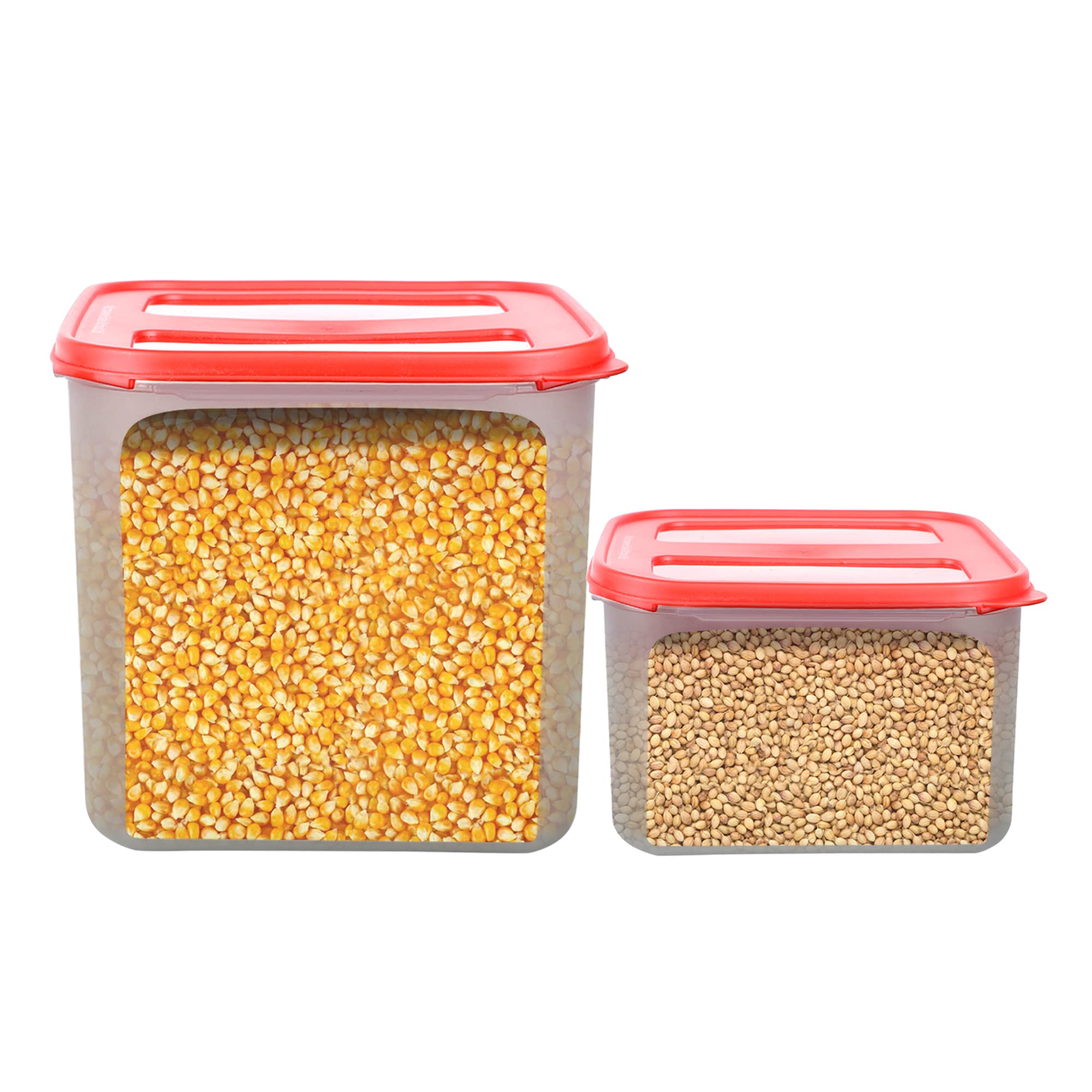 Cutting EDGE Modular Air Tight & Leak Resistant Durable Kitchen Storage Containers Set Combos with Plain Lid Multi Purpose (4.5L + 3L, Red) (B097DLMQ5D) Amazon Price History, Amazon Price Tracker