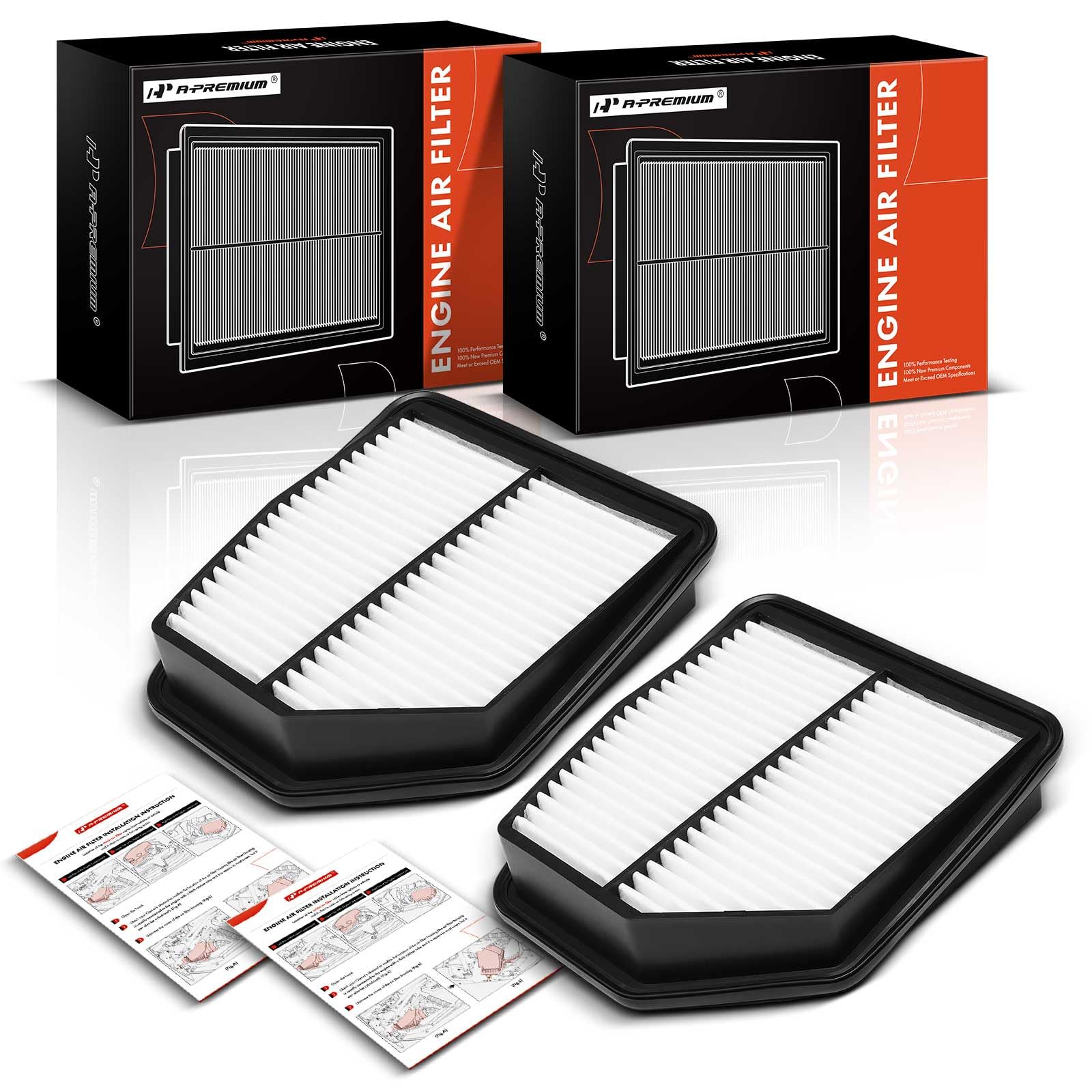 A-Premium 2-PC Engine Air Filter Compatible with Suzuki Grand Vitara 2009 2010 2011 2012 2013, 2.4L 3.2L, Replace# 13780-78K00, 1378078K00