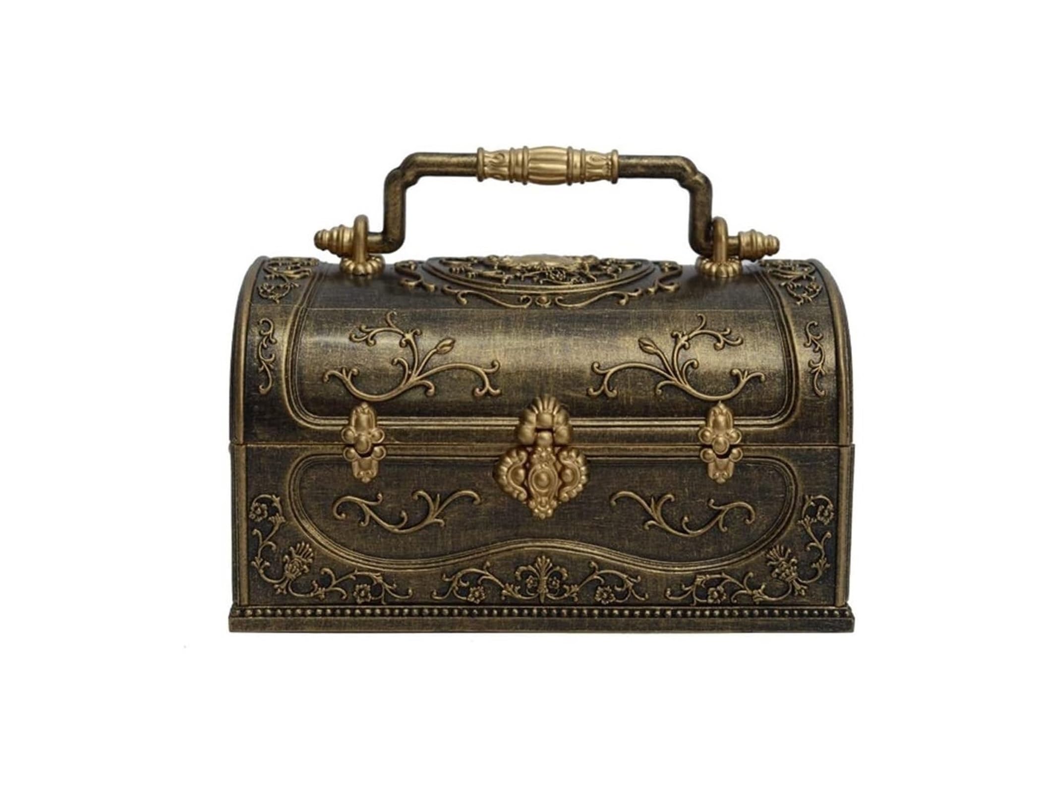 Scatole Per Gioielli Con manico portatile Orecchini ad anello ornato Custodia for tesori Scatole di gioielli musicali in plastica for organizer for gioielli da donna e ragazza Cofanetti E Scatole