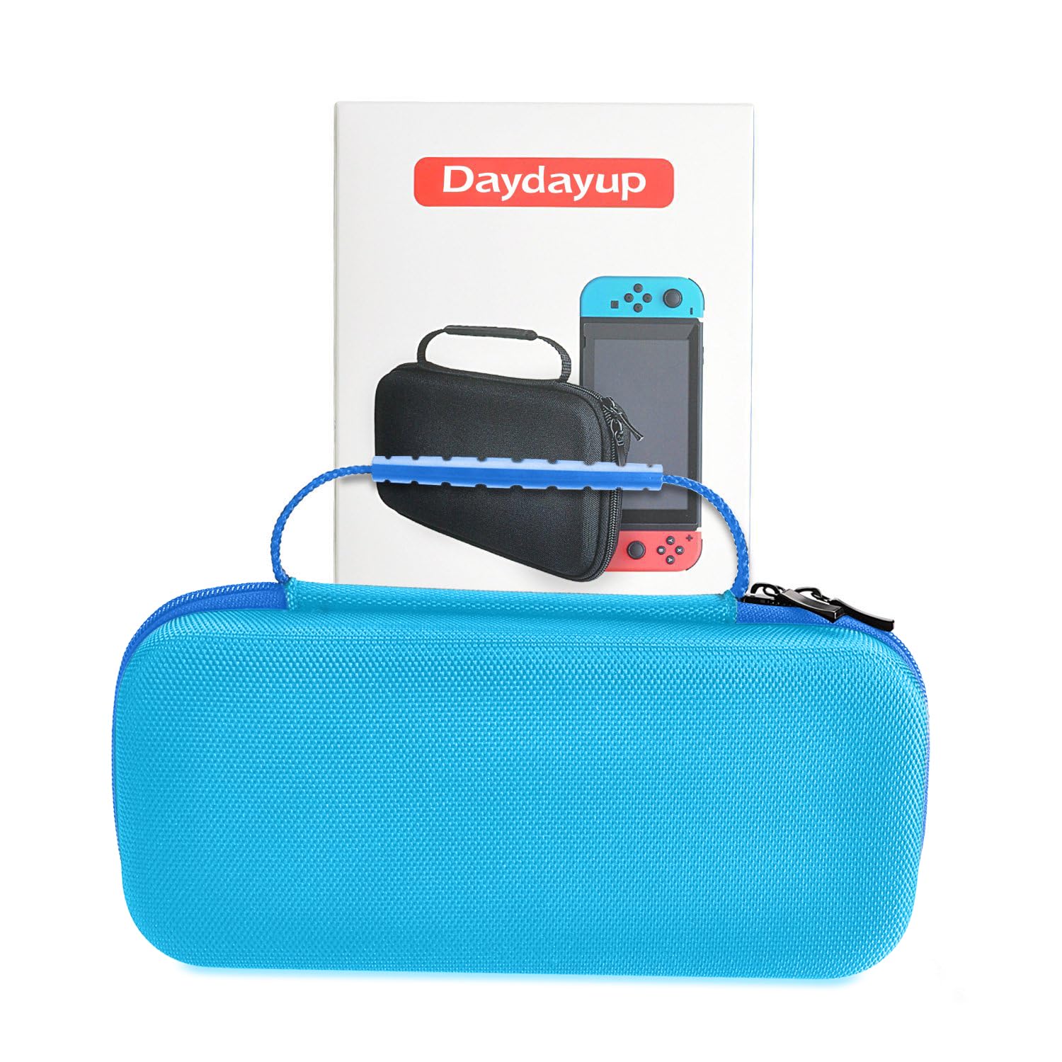daydayup Switch Carrying Case Compatible with Nintendo Switch/Switch OLED, with 20 Games Cartridges Protective Hard Shell Travel Carrying Case Pouch for Console & Accessories, Blue - Image 6