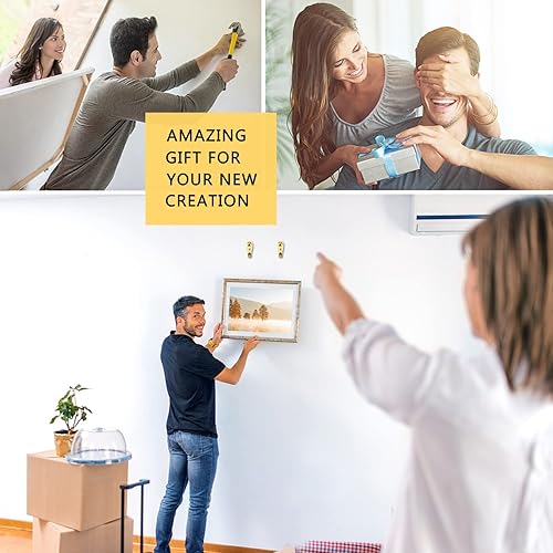 Miniatura 7 de Colgadores de fotos, 120 ganchos con clavos, kit para colgar cuadros, ganchos de pared, kit para colgar en la pared para paneles de yesopared de