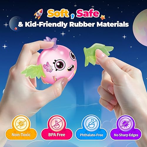 Miniatura 4 de PINSHILE Kit de manualidades de globos mágicos espaciales, globos decorados con calcomanías para niños, bomba de aire de cohete divertido con