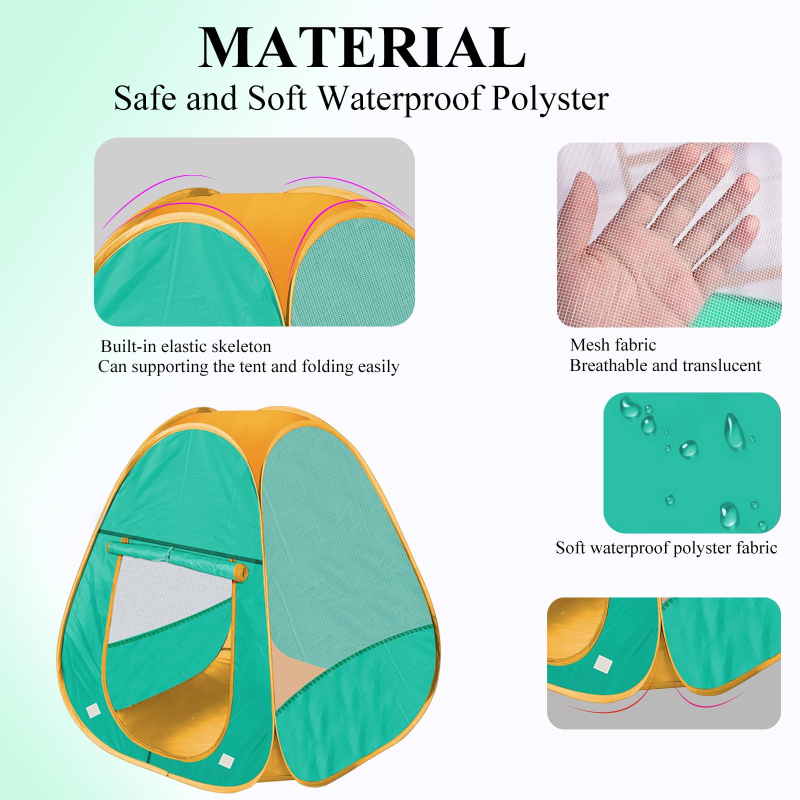 Kids Play Tent Pop Up Tent for Girls and Boys,Automatic Setup and Foldable Playhouse Castle Toys Outdoor and Indoor(Green) - Image 4