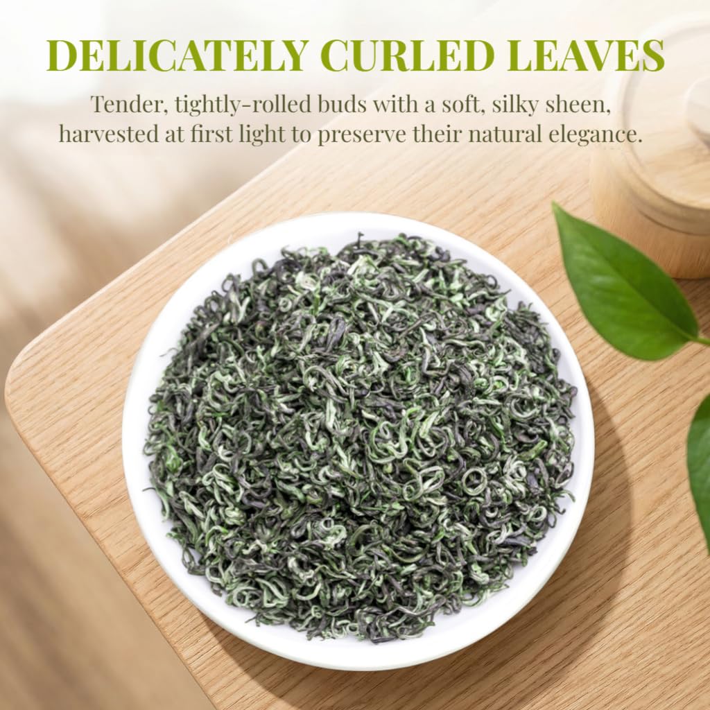 Tè Verde Biluochun 250g*2 | Tè in Foglie Sciolte Grado A 17.64oz | Raccolto Pre-Qingming | Ideale Per Il Consumo Quotidiano