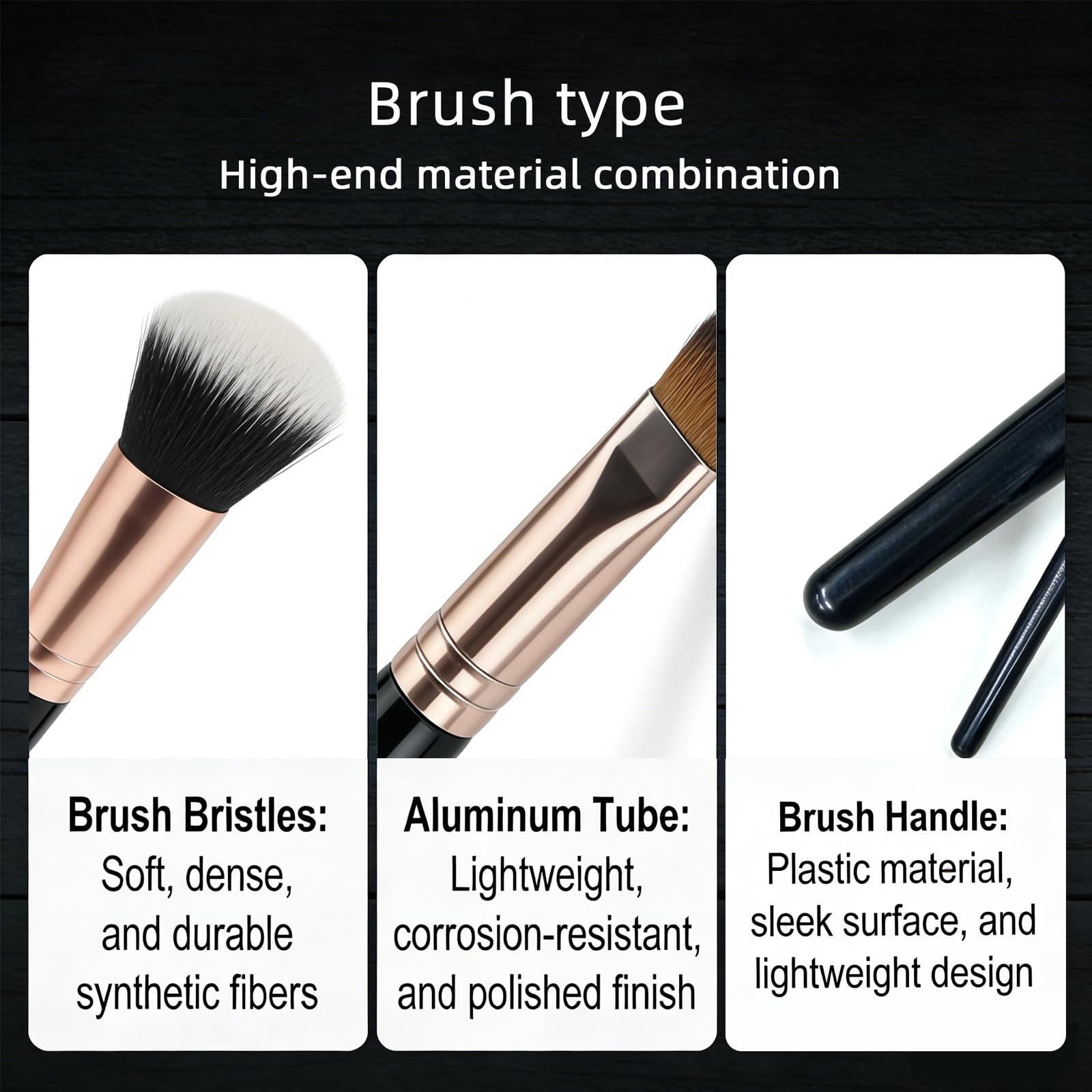Brocha de Maquillaje Avanzada, 47 Piezas Juego de Pinceles de maquillaje Profesional para Rostro y Ojos Blush Foundation Concealer Powder